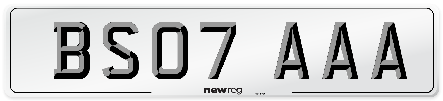 BS07 AAA Number Plate from New Reg